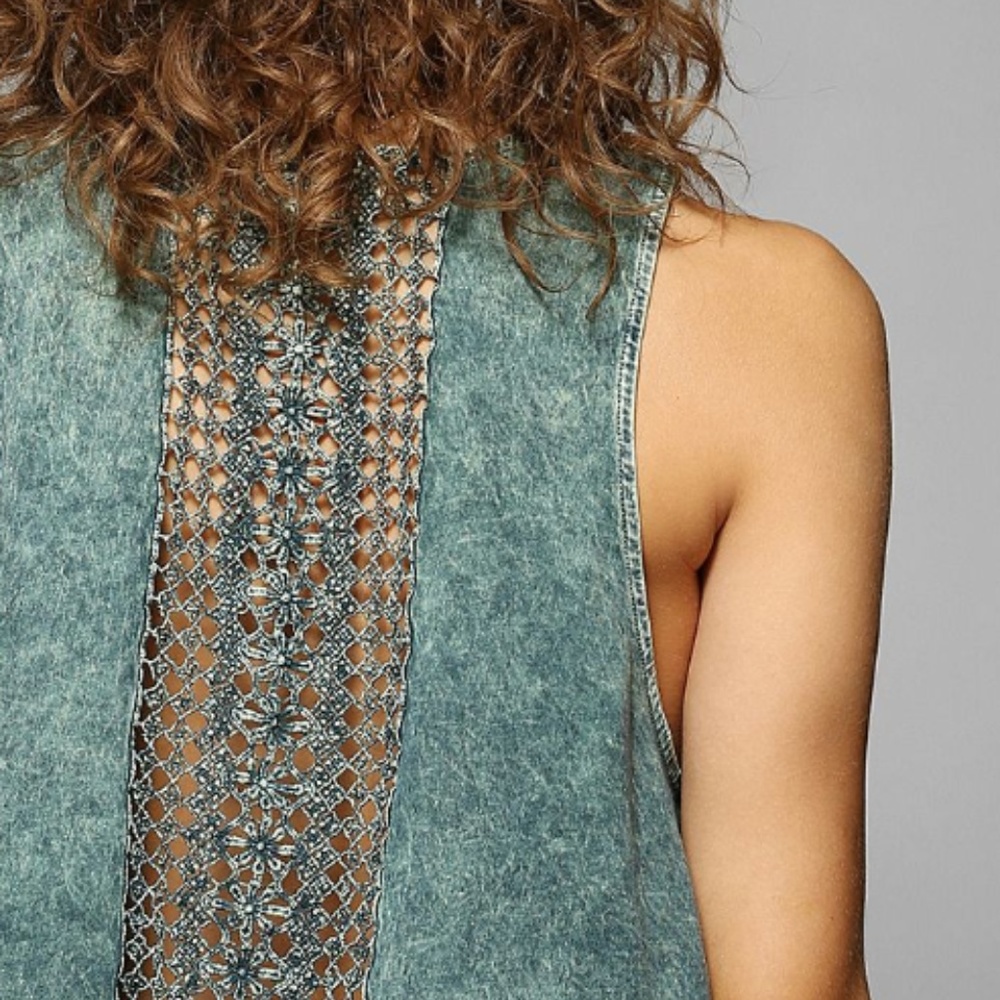 UO Crochet-Back Tunic Top